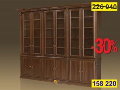 Шкаф для книг - библиотека 6-ти. ств. Б280.24Г Орех