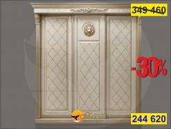 Шкаф купе 3-х дв. Б 8.72-3/1 (декор "Лев") Карамель