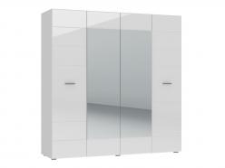 Распашной четырехстворчатый шкаф Глосс Белый глянец