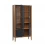 Шкаф для посуды Бридж широкий с 2-мя стеклянными дверями и 2-мя глухими дверями браун/серый 7012 Шкаф для посуды Бридж широкий с 2-мя стеклянными дверями и 2-мя глухими дверями браун/серый 7012